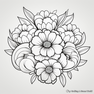 Blank Flower Coloring Pages for Adults 1