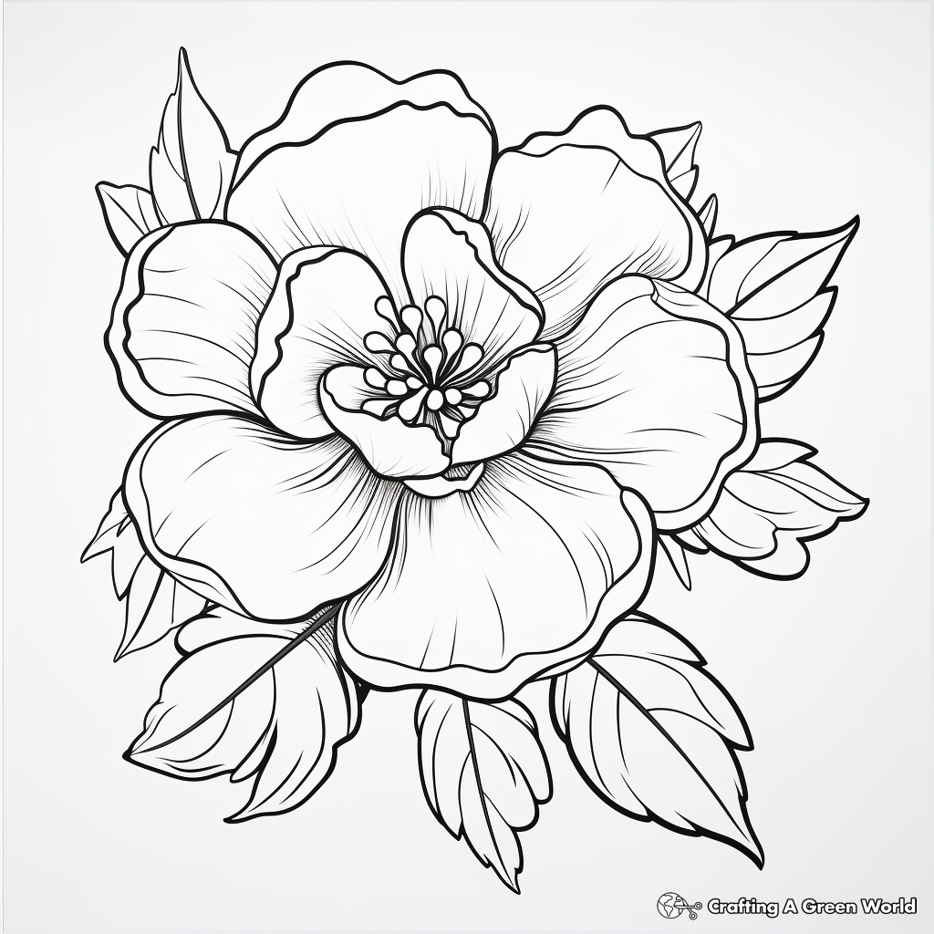 Blank Flower Coloring Pages for Adults 2