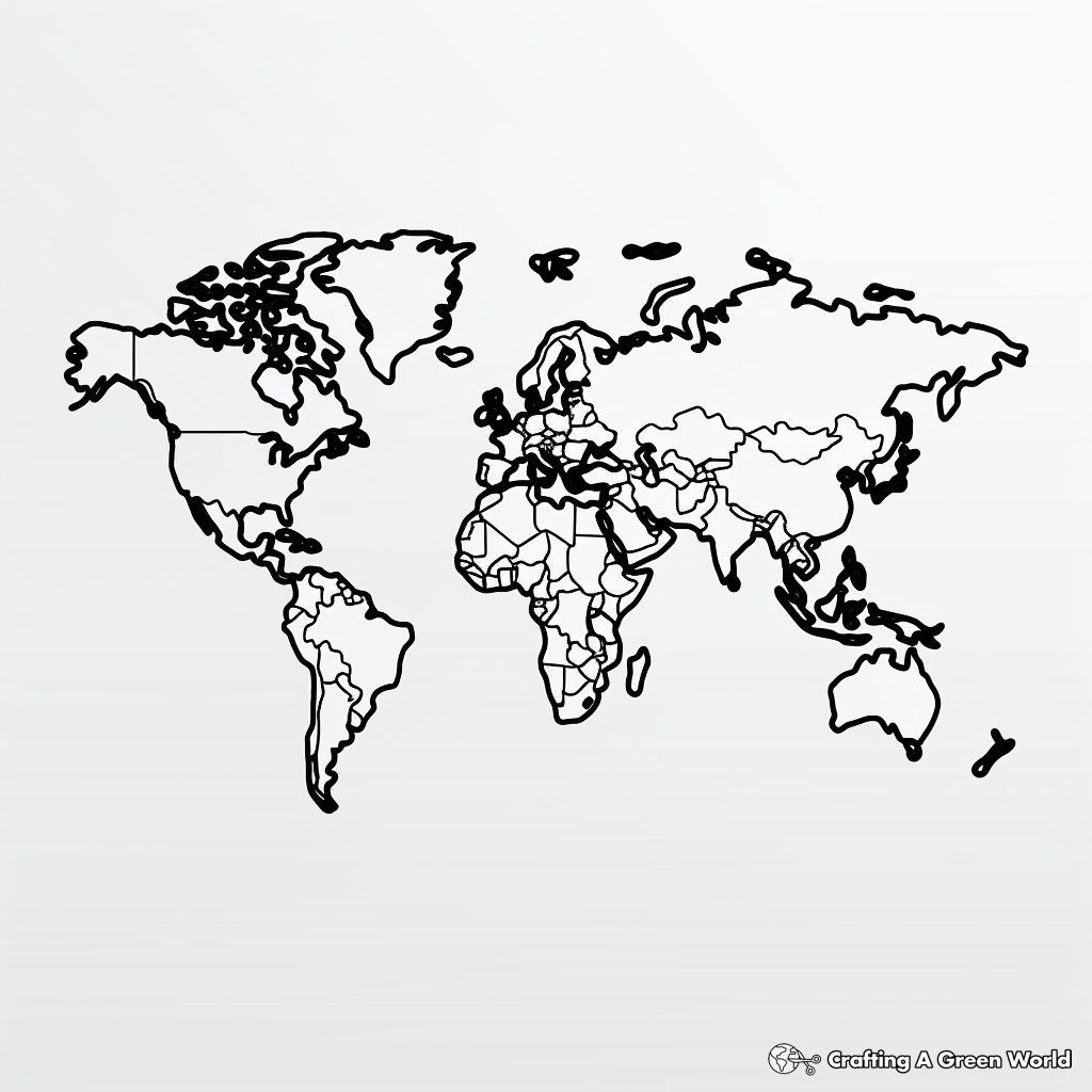 Blank World Map Coloring Pages 1
