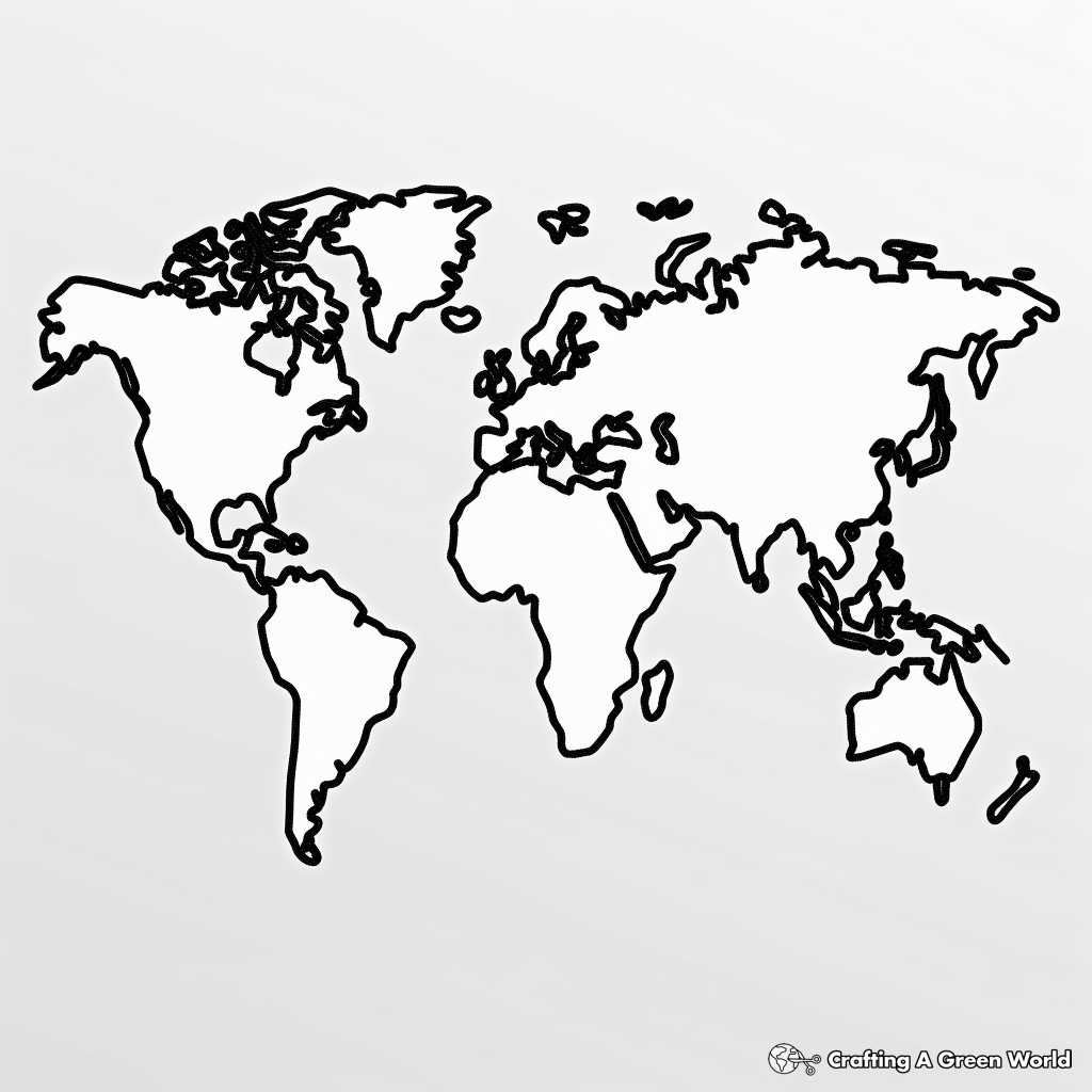 Blank World Map Coloring Pages 3