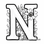 Block Letter N Coloring Pages for Kids 1