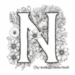 Block Letter N Coloring Pages for Kids 4