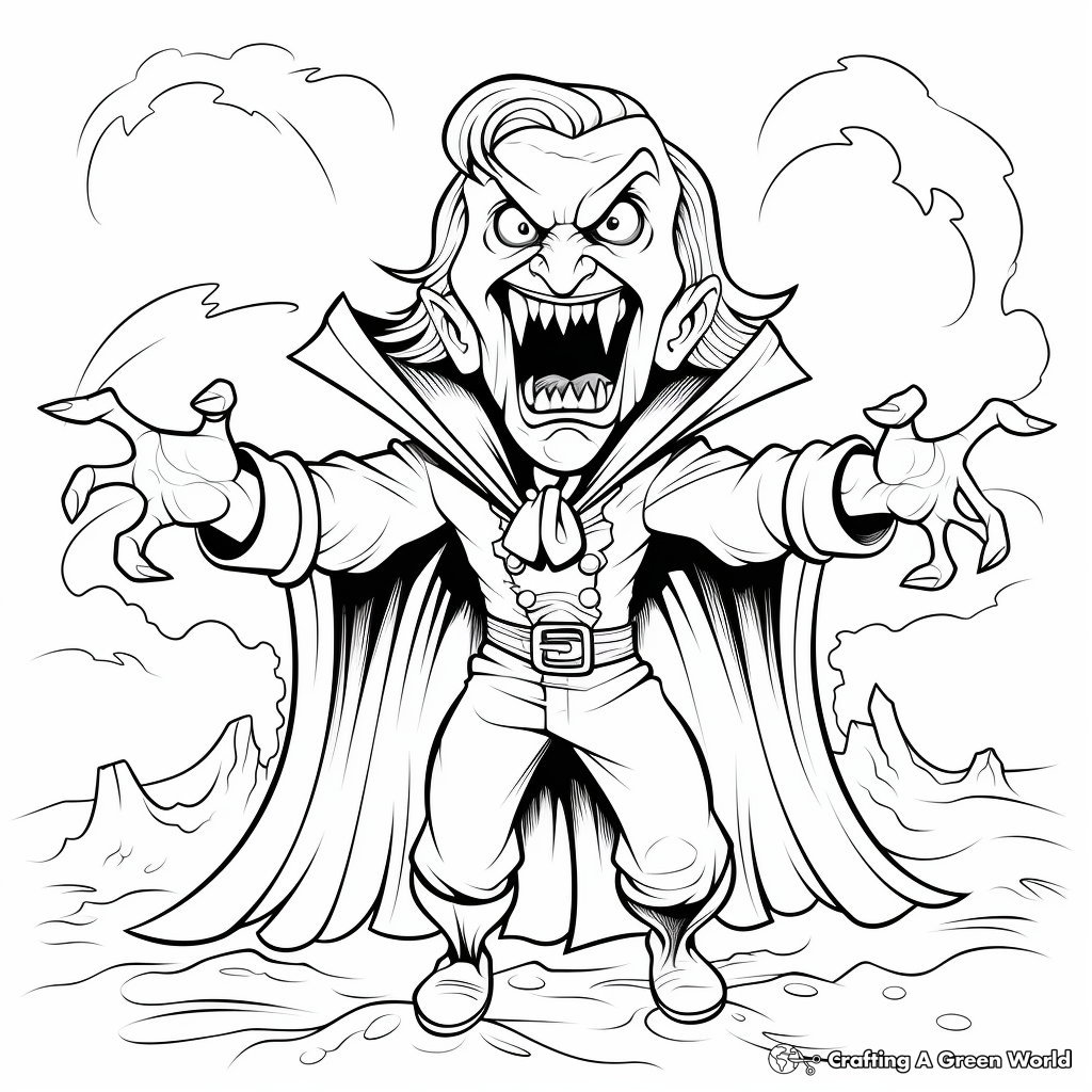 Blood-Curdling Dracula Coloring Pages 2