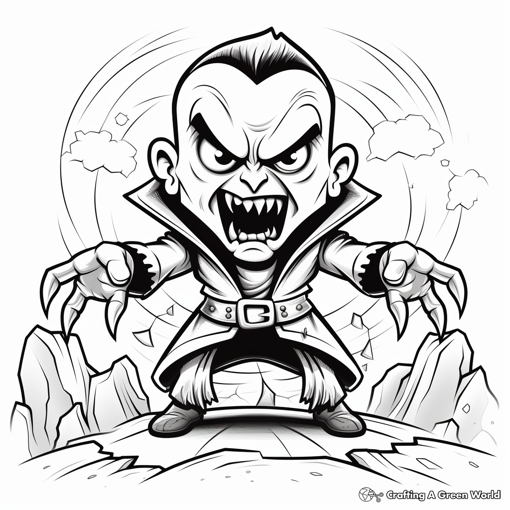 Blood-Curdling Dracula Coloring Pages 4