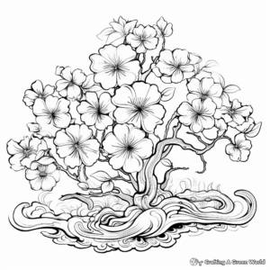 Blooming Cherry Blossom Spring Coloring Pages 1