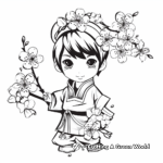 Blooming Cherry Blossoms for Chinese New Year Coloring Pages 1