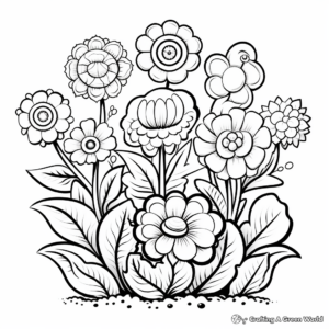 Blooming Flower Garden Coloring Pages 1