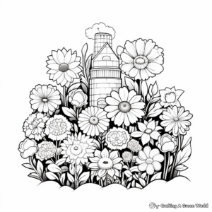 Blooming Flower Garden Coloring Pages 2