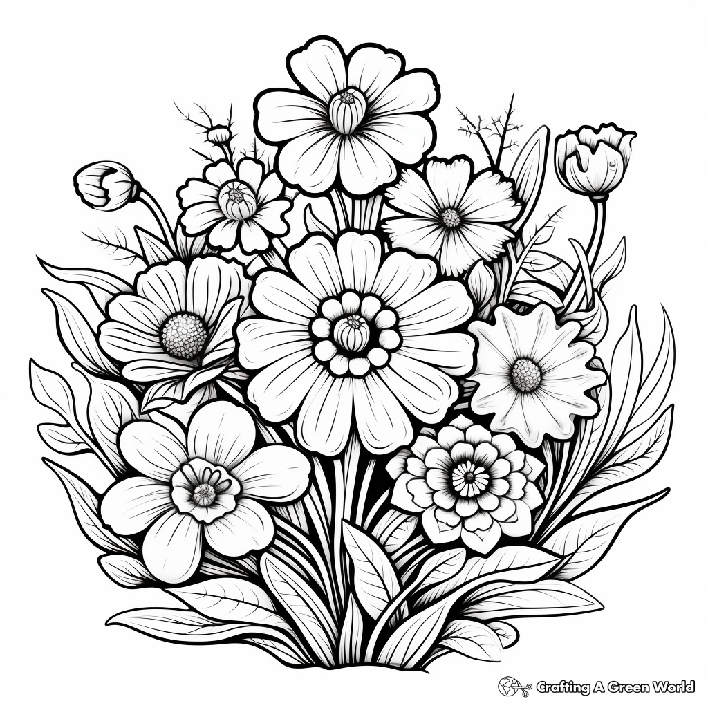 Blooming Flower Garden Coloring Pages 4