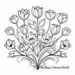 Blooming Hearts in Tulip Coloring Pages 1