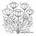 Blooming Hearts in Tulip Coloring Pages 4