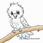 Blue-eyed Cockatoo Coloring Pages for Toddlers 2