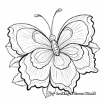 Blue Morpho Butterfly Coloring Pages with Floral Elements 2