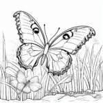 Blue Morpho Butterfly in Habitat Coloring Pages 3