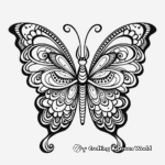 Blue Tiger Butterfly Mandala Coloring Sheets for Artists 4