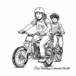 BMX Dirt Bike Family Coloring Pages: Male, Female, and Kids 4