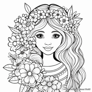 Boho-Chic Bride Coloring Pages 3