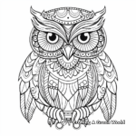 Boho Owl Coloring Pages for Night Owls 4