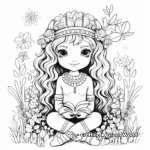 Boho Rainbow in Nature Setting Coloring Pages 3