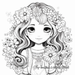 Boho Rainbow with Floral Accents Coloring Pages 1