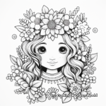 Boho Rainbow with Floral Accents Coloring Pages 4