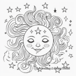 Boho Rainbow with Stars and Moons Coloring Pages 3