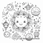 Boho Rainbow with Stars and Moons Coloring Pages 4