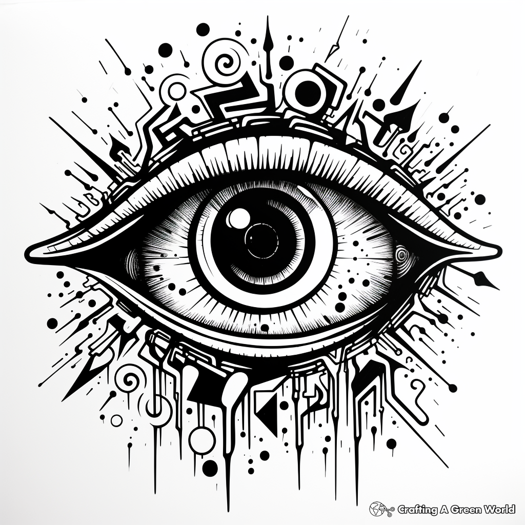 Bold Graffiti Style Evil Eye Coloring Pages 4