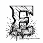 Bold Graffiti Style Letter E Coloring Pages 1