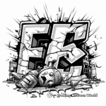 Bold Graffiti Style Letter E Coloring Pages 2
