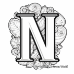 Bold Letter N with Nautical Theme Coloring Pages 2