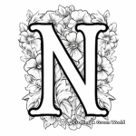Bold Letter N with Nautical Theme Coloring Pages 3