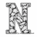 Bold Letter N with Nautical Theme Coloring Pages 4
