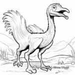 Bold Therizinosaurus with Sharp Claws Coloring Sheets 1