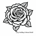 Bold Tribal Rose Tattoo Coloring Pages 1