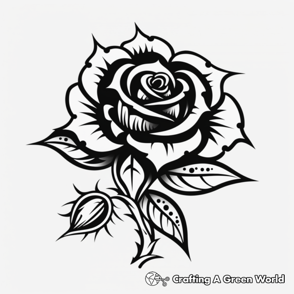 Rose Tattoo Coloring Pages - Free &amp; Printable!