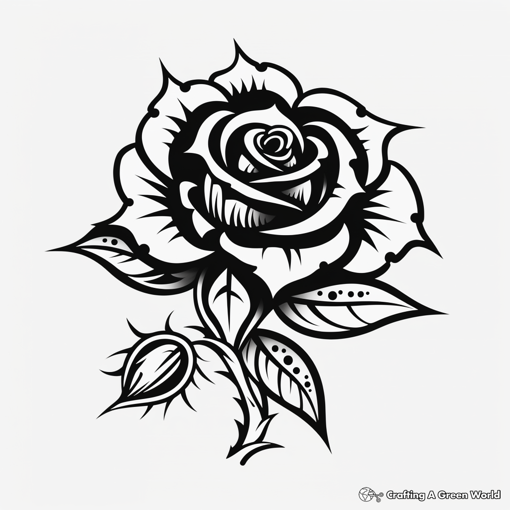Abstract Rose - Flower Tattoos - Last Sparrow Tattoo