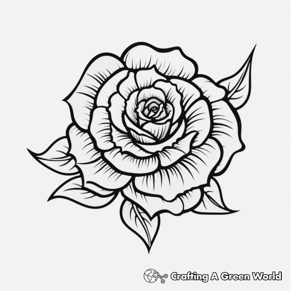 Rose Tattoo Coloring Pages - Free &amp; Printable!