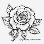 Bold Tribal Rose Tattoo Coloring Pages 4