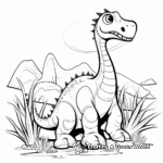 Brachiosaurus Dinosaur Living in Nature Coloring Pages 1