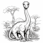 Brachiosaurus Dinosaur Living in Nature Coloring Pages 3
