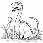 Brachiosaurus Eating Plants Coloring Pages 4