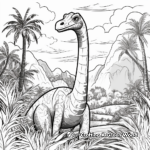 Brachiosaurus in Jungle Scene Coloring Pages 2