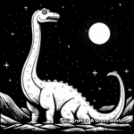 Brachiosaurus in the Night Sky Coloring Pages 3