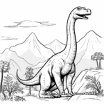 Brachiosaurus with Other Dinosaurs Coloring Pages 1
