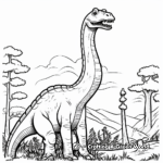 Brachiosaurus with Other Dinosaurs Coloring Pages 4