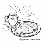 Breakfast Scene: Fried Egg and Sausage Coloring Pages 3