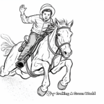 Breathtaking Bull Riding Stunts Coloring Pages 4