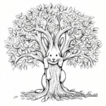 Breathtaking Bunny and Willow Tree Coloring Pages for Adults 1