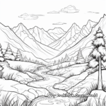 Breathtaking Mountain and Valleys Creation Coloring Pages 1